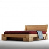 Łóżko bukowe 160x200 z pojemnikiem na pościel VIGO P