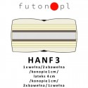 Futon HANF 3 twardy, sprężysty z konopiami 80x200