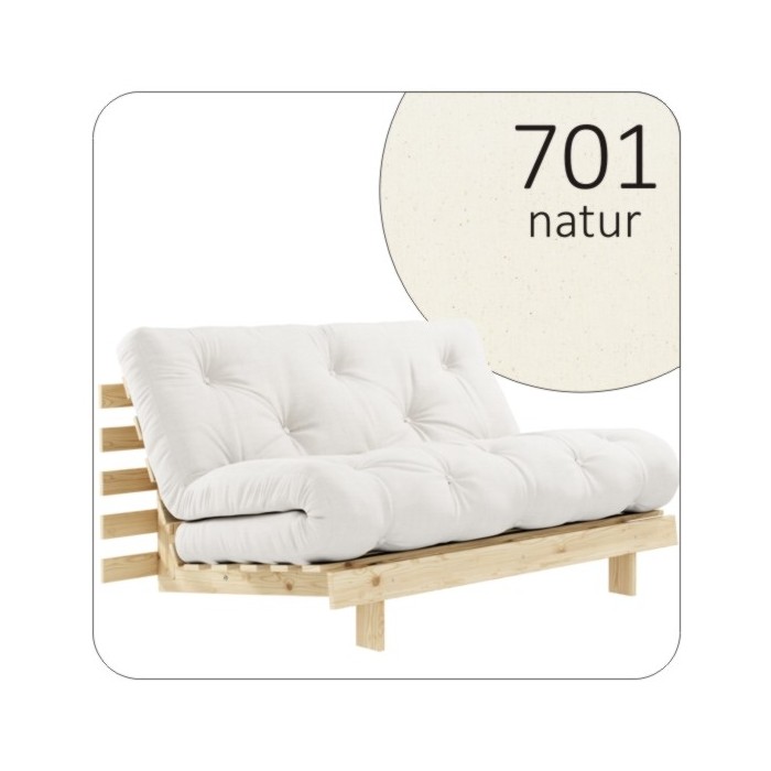 Sofa ROOTS 140 z naturalną ramą sosnową