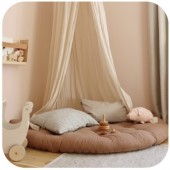 Futon naturalny, bawełniany dla dzieci - średniotwardy, niesprężysty, 80x180