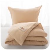 Komplet pościeli "MUŚLIN" w kolorze beżowym 160x200 + 70x80