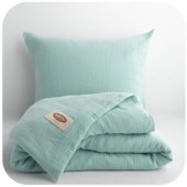Komplet pościeli "MUŚLIN" w kolorze miętowym 160x200 + 70x80
