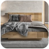 Łóżko bukowe 160x200 z pojemnikiem BALMORAL