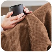 Koc bawełniany Ibena Charlotte 140x200 brąz