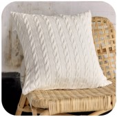 Poszewka Warkocz LaManta kwadrarowa off white