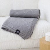 Pled w romby szary 130x160 cm