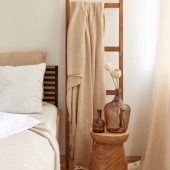 Pled w romby beżowy 130x160 cm