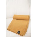 Pled pleciony musztardowy 130x160 cm