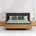 Łóżko dębowe Nova Slim 140x200 ze stelażem