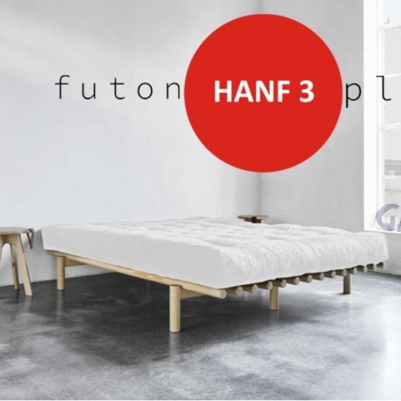 Futon HANF 3 twardy, sprężysty z konopiami 180x200