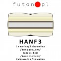 Futon HANF 3 twardy, sprężysty z konopiami 180x200