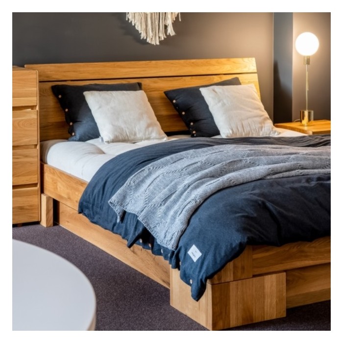 Łóżko bukowe 160x200 z pojemnikiem na pościel BOHO P
