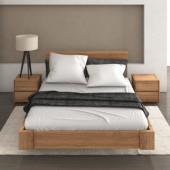 Lewitujące łóżko bukowe 160x200 z pojemnikiem BOHO LIFT