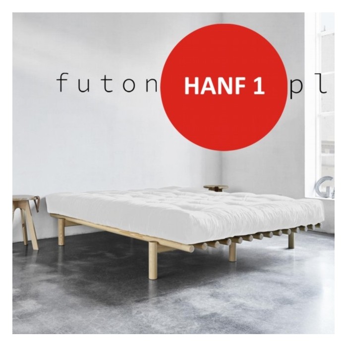 Futon HANF 1 supertwardy, z wełną i konopiami 100x200